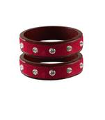 Magenta Stone Stud Lac Bangle For Women