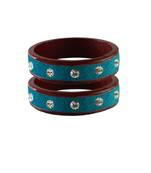 Firozi Stone Stud Lac Bangle For Women