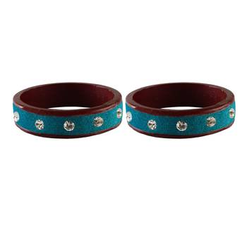 Firozi Stone Stud Lac Bangle For Women 2