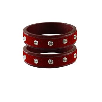 Red Stone Stud Lac Bangle For Women 1