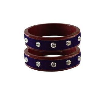 Purple Stone Stud Lac Bangle For Women 1