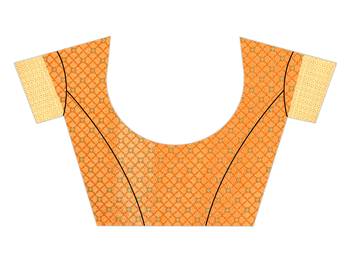  orange woven banarasi silk saree with blouse 5