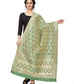 Light Green Jacquard Silk Women's Dupatta.