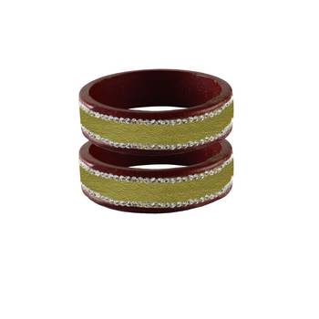 Golden Stone Stud Lac Bangle For Women 1