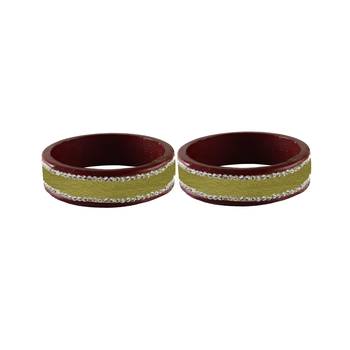 Golden Stone Stud Lac Bangle For Women 2