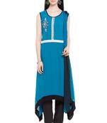 Blue Embroidered Georgette Salwar