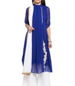 Blue Embroidered Georgette Salwar