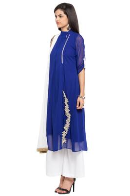 Blue Embroidered Georgette Salwar 2