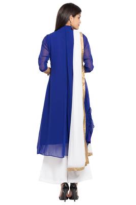 Blue Embroidered Georgette Salwar 4