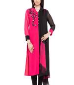 Pink Embroidered Georgette Salwar