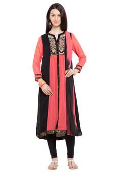 Pink Embroidered Georgette Salwar