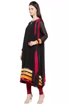Black Embroidered Georgette Salwar
