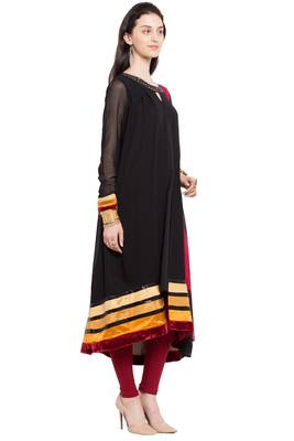 Black Embroidered Georgette Salwar 3