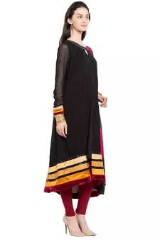 Black Embroidered Georgette Salwar