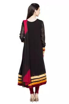Black Embroidered Georgette Salwar