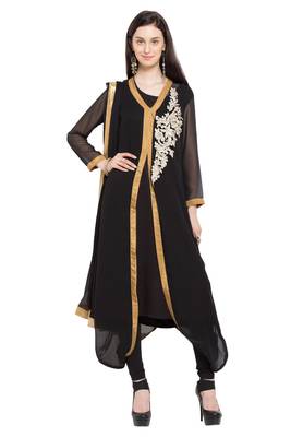 Black Embroidered Georgette Salwar 1