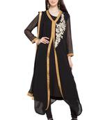 Black Embroidered Georgette Salwar