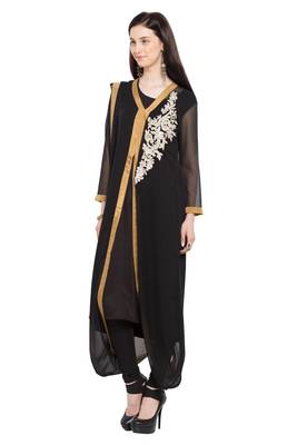 Black Embroidered Georgette Salwar 2