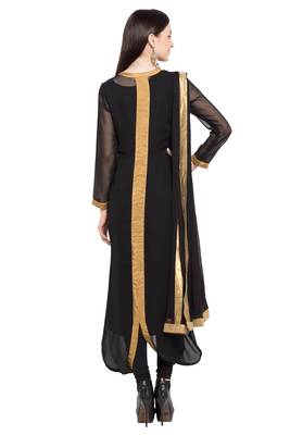 Black Embroidered Georgette Salwar 4