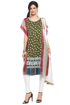 Green Polka Dots Georgette Salwar