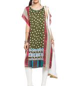 Green Polka Dots Georgette Salwar