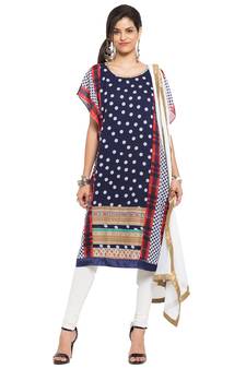Blue Polka Dots Georgette Salwar
