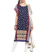 Blue Polka Dots Georgette Salwar