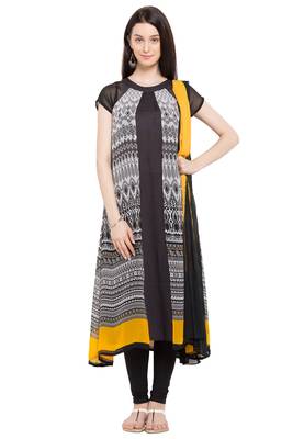 Black Printed Georgette Salwar 1