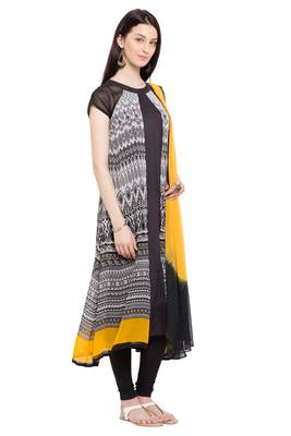 Black Printed Georgette Salwar 3