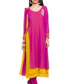 Pink Embroidered Georgette Salwar