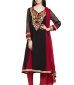 Black Embroidered Georgette Salwar