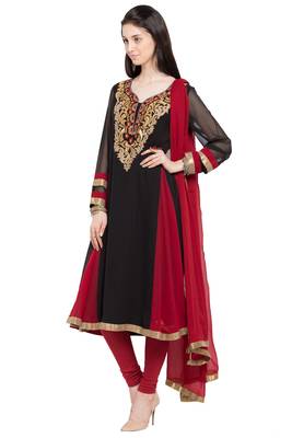 Black Embroidered Georgette Salwar 2