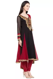 Black Embroidered Georgette Salwar