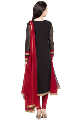 Black Embroidered Georgette Salwar 4