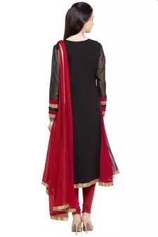 Black Embroidered Georgette Salwar
