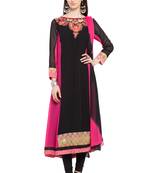 Black Embroidered Georgette Salwar