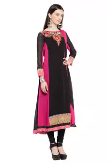 Black Embroidered Georgette Salwar