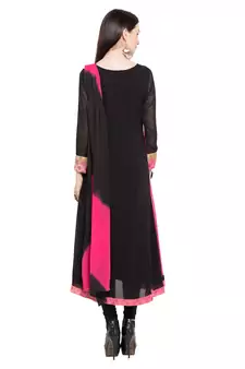 Black Embroidered Georgette Salwar