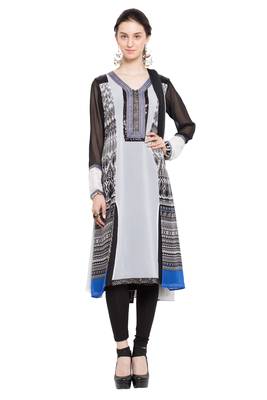 White Shibori Georgette Salwar 1