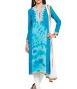 Blue Embroidered Georgette Salwar
