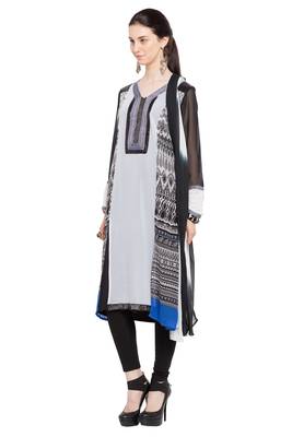 White Shibori Georgette Salwar 2