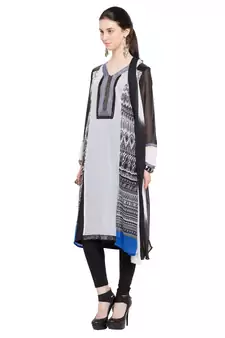 White Shibori Georgette Salwar