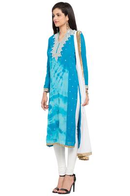 Blue Embroidered Georgette Salwar 2