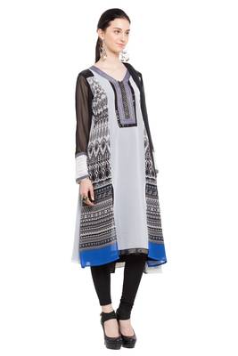 White Shibori Georgette Salwar 3