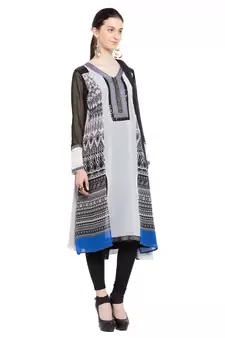 White Shibori Georgette Salwar