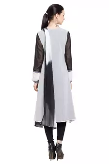 White Shibori Georgette Salwar