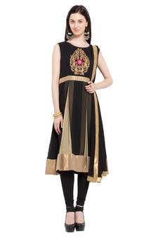 Black Embroidered Georgette Salwar