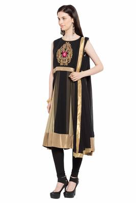 Black Embroidered Georgette Salwar 2