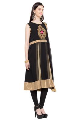 Black Embroidered Georgette Salwar 3
