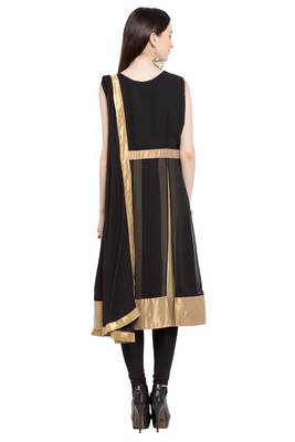 Black Embroidered Georgette Salwar 4